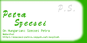 petra szecsei business card